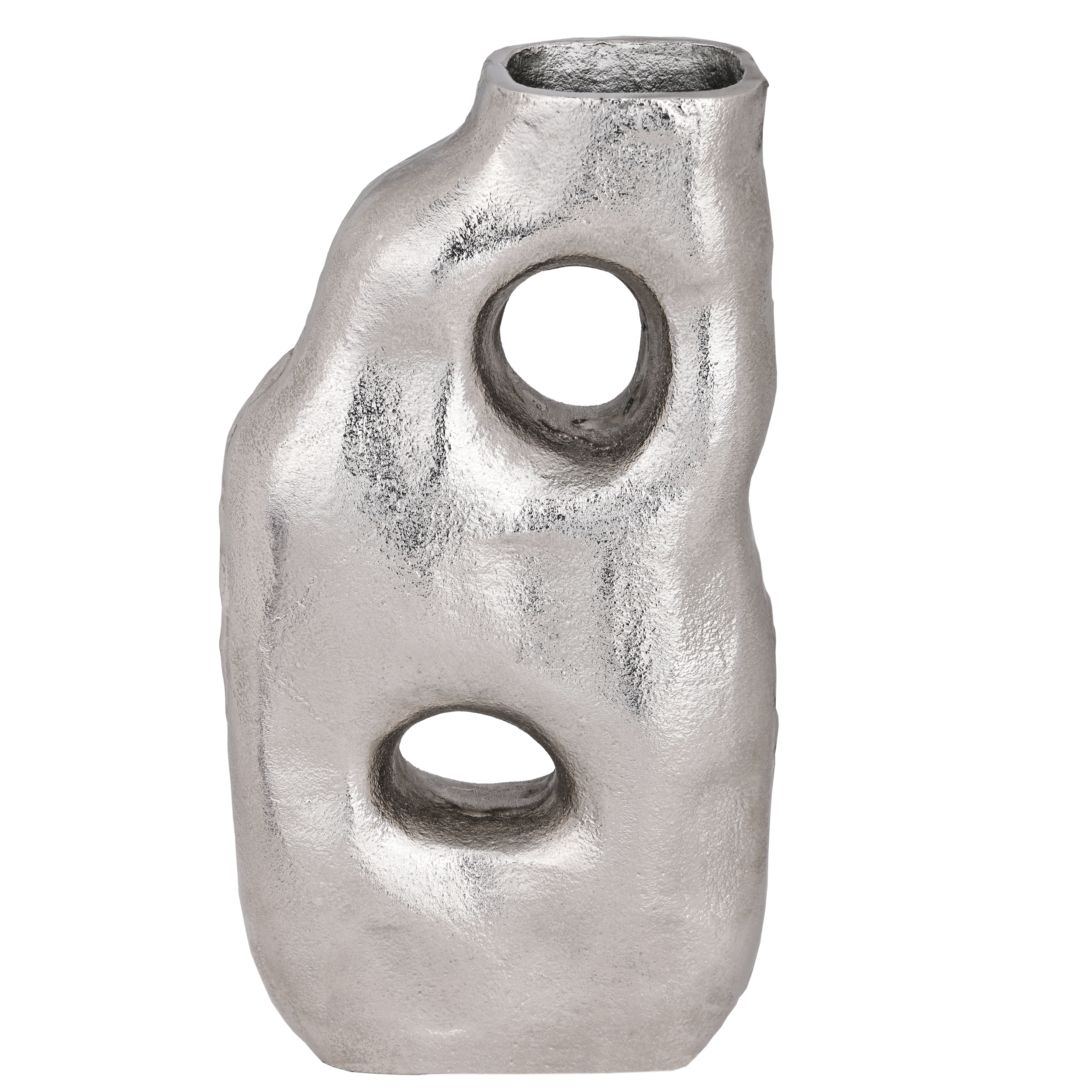 Vază metalică aluminiu nichelat