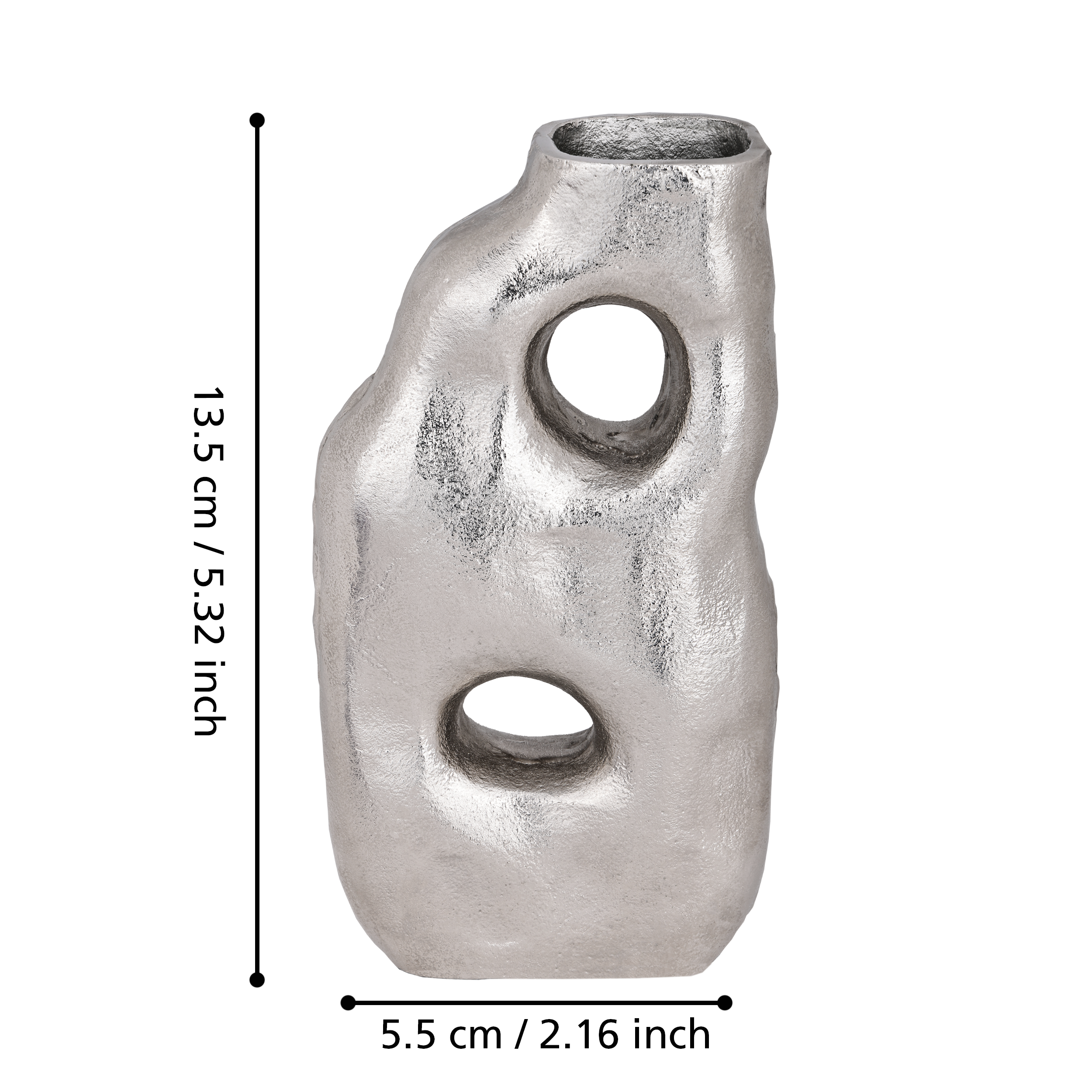 Vază metalică aluminiu nichelat