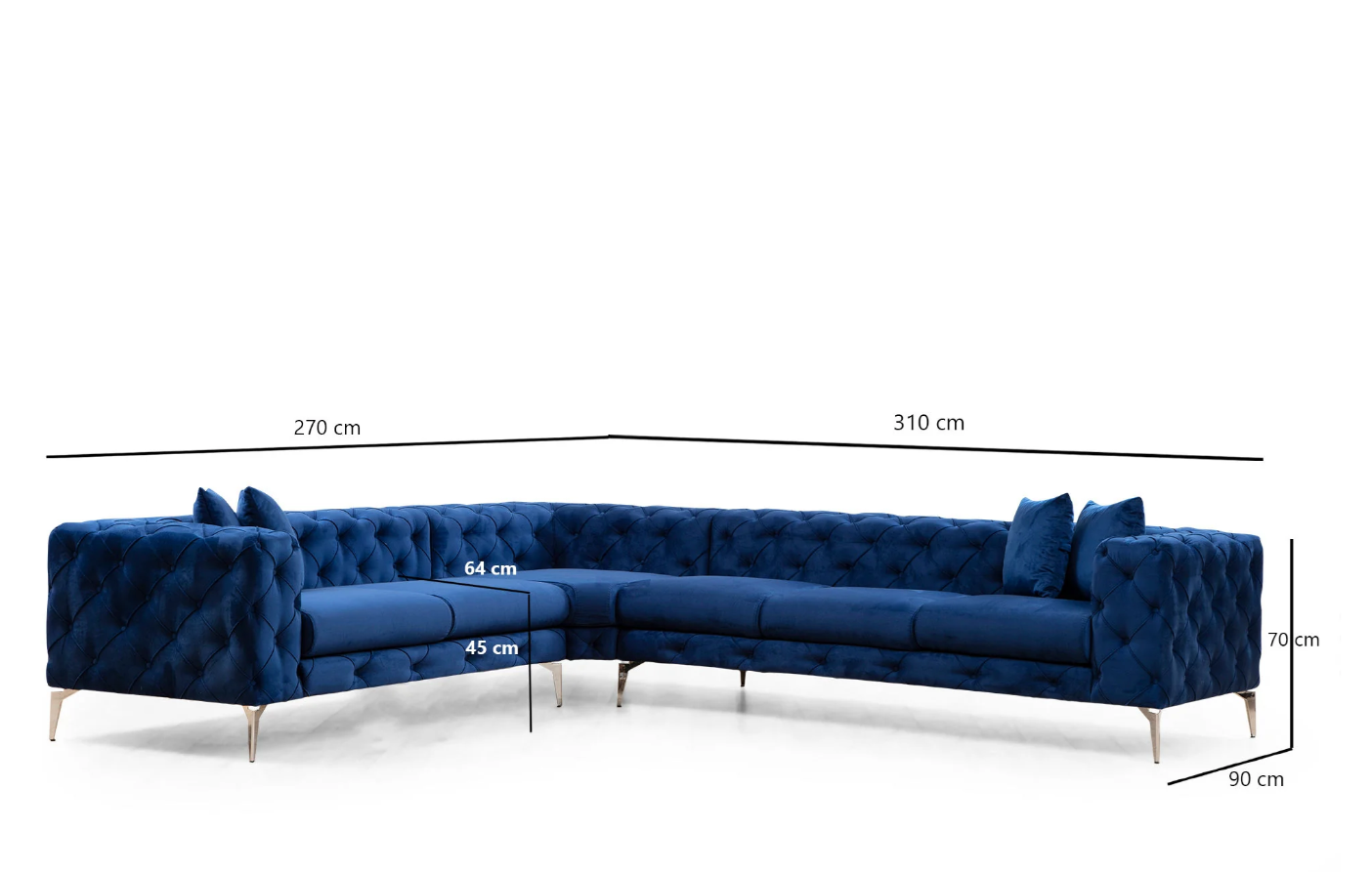 Coltar Como Dreapta - Navy Blue