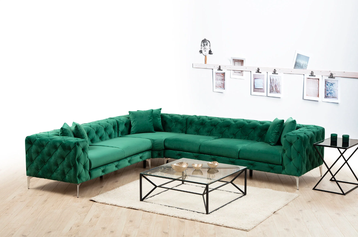 Coltar Como Dreapta - Verde Smarald