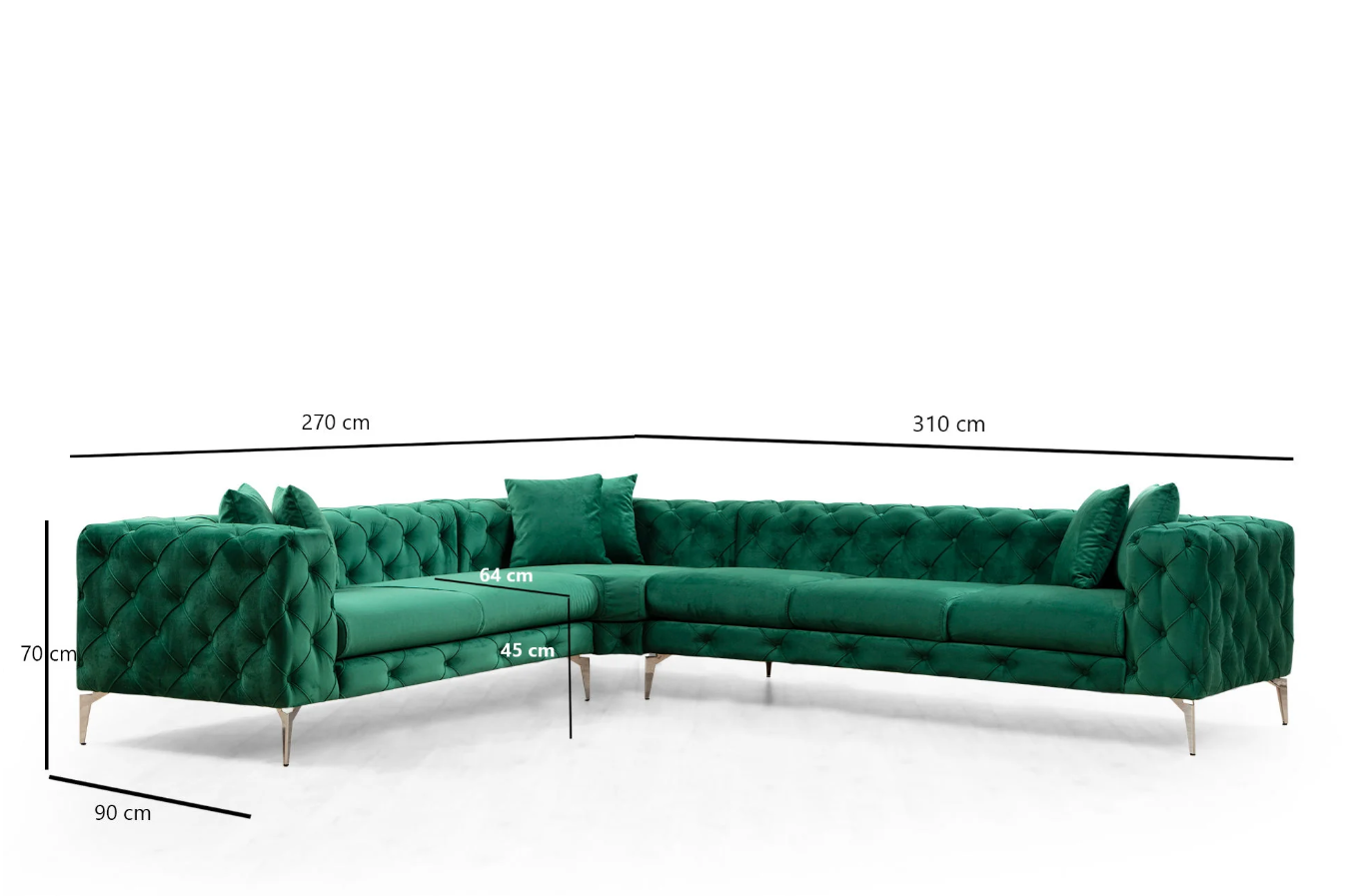 Coltar Como Dreapta - Verde Smarald