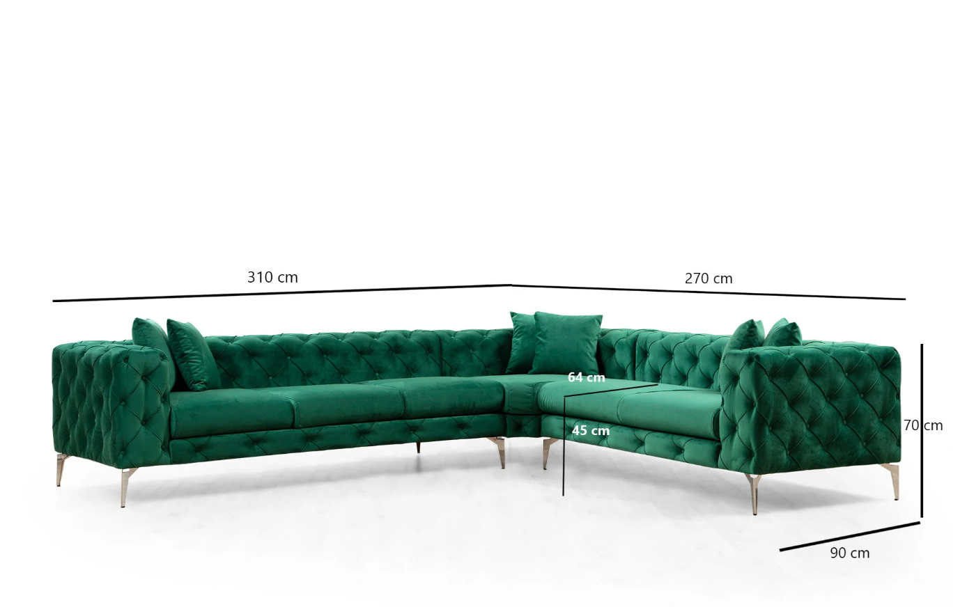 Coltar Como Stanga - Verde Smarald