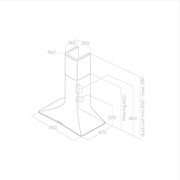 Hotă Albă Sweet Montaj Pe Perete 85cm WHITE F/85, Elica